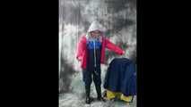 Nadja posing in layers of raingear