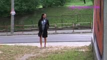 050015 Roxy Takes A Very Daring Pee At The Bus Stop