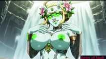 Gol Busty Anime Girl Waterfall Fantasy Nude