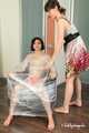 Anni Bay and Dakota - wrapped to the armchair