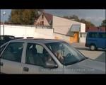 Nude car driving and walking