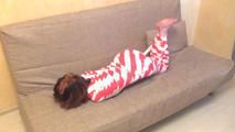 [From archive] Stella - wrapped in red and white duct tape (video)