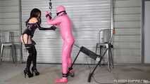  What a mean release from Chastity - Pink Gimp 4