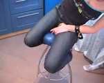 Alice Lee - Short-haired redhead left bound and barefoot in the kitchen (video)