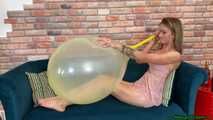 Blow2pop yellow CUSTOM LONGNECK balloon with mouthpiece