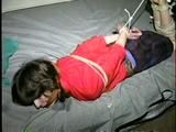 WINDOW WASHER WENDY IS MOUTH STUFFED, HANDGAGGED, CLEAVE GAGGED & HOG-TIED (D30-11)