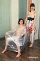 Anni Bay and Dakota - wrapped to the armchair