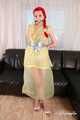 Morrigan - taped in yellow trash bag dress