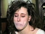 24 YEAR OLD ERICA IS SEMI CLEAR TAPE GAGGED, BALL-TIED WITH ELECTRICAL TAPE & CLEAVE GAGGED (D54-12)