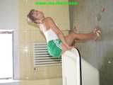 739 Pictures of Leoni in shiny nylon Shorts taken 2005-2008 in one package!