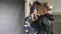 Aiyana bound, gagged and vibed by Ms. Ungeniert in shiny nylon Rainwear and she really enjoyed it!!!