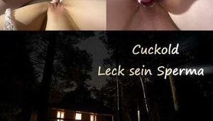CUCKOLD LICK THE CUM