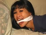 Exotic Girl DragonLily Attacked and Bound at home.