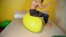 riding and sitpopping big balloons