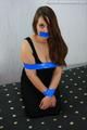 Laura with blue tape Pics