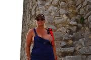 Nude walk to an old castle