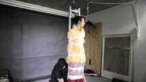 Myxxxy bound and Pantygagged in shiny nylon Rainwear