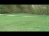 Katharina and her friend wearing shiny nylon rainwear while playing soccer (Video)