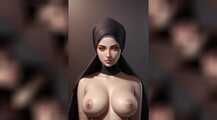 Gol Big Boobed Muslim Girl Anime with Hijab Nude
