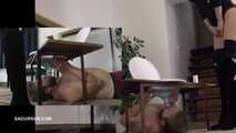 Tatjana peeing in the slave's mouth and instructing the subgirl to do the same PP A