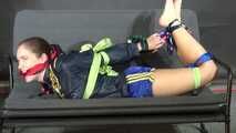 Rachel Adams Scarfbound and gagged in shiny Shorts. A custom Videos appetizer for a special customer.