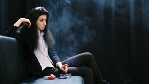 Adorable 19-year-old Anastasia surprisingly fancies smoking really strong Marlboro Red cigarettes