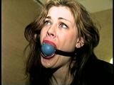 26 YEAR OLD RIVER IS BALL-GAGGED, WIDE EYED DROOLING, TIGHTLY ROPE TIED & TOE-TIED WHILE WEARING OPEN TOE HIGH HEELS (D66-15)