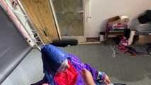 Watch Myxxxy bound and gagged in shiny nylon Rainwear with multiple gags and breath control
