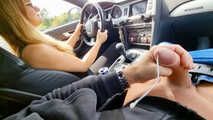 JERKING OFF WHILE DRIVING?! PERVERTED HITCHHIKER CUMLOAD BRAZENLY IN THE CAR!