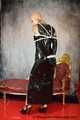 Miss Francine bound and gagged with layers of gags in a sexy PVC dress