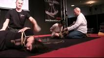 2 Girl Hogtie Escape Challenge at Venus Fair in Berlin