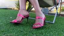 pink heels dangling