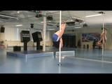 Katharina and Jenny during their pole training in the fitness studio wearing sexy shiny nylon shorts and tops (Video)