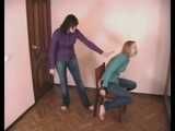 Alexa and Catt - Blonde Alexa gets handcuffed by Catt in a softcore domination scene (video)