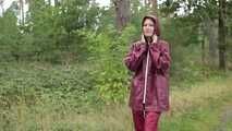 Miss Petra takes a walk in an AGU rain suit and rubber boots (looped version)