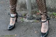 Cuffed to a traffic sign