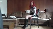 Angi roped on chair