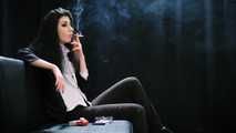 Adorable 19-year-old Anastasia surprisingly fancies smoking really strong Marlboro Red cigarettes