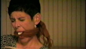 47 Yr OLD UNCOOPERATIVE LATINA HAIR DRESSER IS MOUTH STUFFED, CLEAVE GAGGED, TRIES MAKING CALL FOR HELP (D44-5)