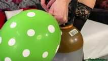 sexy topless pump2pop seven balloons with the helium tank