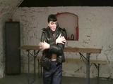 Jill Diamond playing with herself wearing a sexy shiny nylon rain pant and a down jacket (Video)