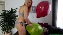 sexy sitpopping big helium balloons