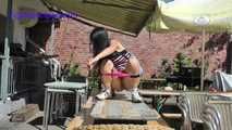 068021 Ling Takes An Outrageous Pee On A Pub Table