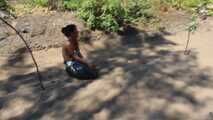 Dana and La Pulya - Bag racing in trash bags with taped hands and feet  (video)