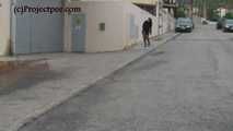 030065 Salma Takes A Long Pee Into The Wheelie Bin