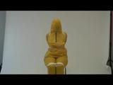 03:00 Min. video with Jill tied and gagged in a shiny nylon yellow rainsuit