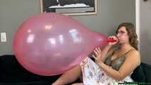 Blow2Pops custom red Longneck balloon in bra