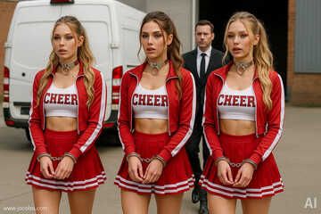 Cheerleader Cuffed For Transport