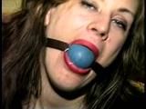 26 YEAR OLD RIVER IS BALL-GAGGED, WIDE EYED DROOLING, TIGHTLY ROPE TIED & TOE-TIED WHILE WEARING OPEN TOE HIGH HEELS (D66-15)
