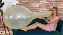 Blow2pop yellow CUSTOM LONGNECK balloon with mouthpiece